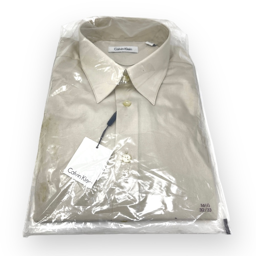 BNWT Men’s Calvin Klein Khaki Dress Shirt - Size 16 1/2 32-33